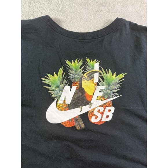 Nike SB Shirt Mens Extra Large Black Pineapple Parrot Graphic Skate Tee Tropical - Picture 8 of 12